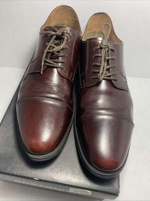 Bostonian Cap Toe Derby Dress Shoes Men's Size 9.5M Burgundy Leather  A
