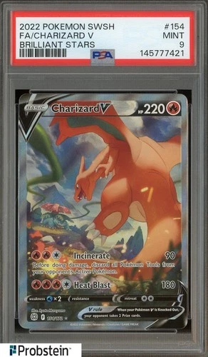 2022 Pokemon SWSH Brilliant Stars #154 Charizard V FA PSA 9 MINT