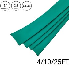2:1 Heat Shrink Tube - 1" Green Dual Wall Marine Adhesive Glue Lined Waterproof