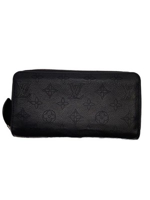 Louis Vuitton Long Wallet Zippy Mahina Cowhide BLK Total Pattern Men's Used