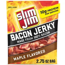 Smoked Bacon Jerky, Maple Flavor, 10G Protein per Serving, 2.75 Oz. (8 Count)
