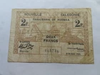 X6 French New Caledonia Treasury of Nouméa 1943 2 Francs Banknote P-53