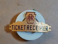 Penn Railroad Ticket Receiver Hat Badge Brass & Enamel