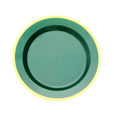10 Round 10'' Plastic Dinner Plates Gold Rim Party Events Wedding Tableware
