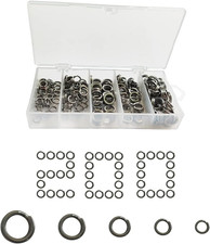 200 PCS Stainless Steel Fishing Split Rings Fishing Lures Connector Flat Stainle