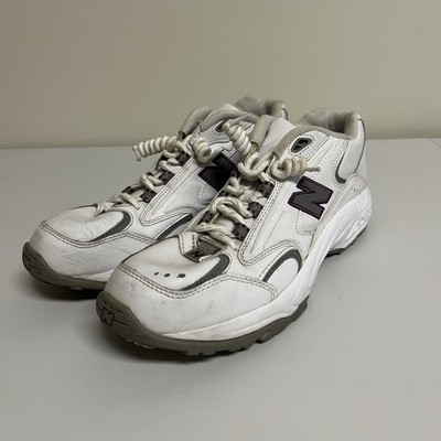 New Balance 336 Walking Shoes Womens 11 2A Narrow White Purple Leather CWX336L