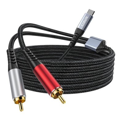 CIXUN USB C to Dual RCA Male Audio Cable 32Bit 384KHz USB Type C to RCA Stereo C