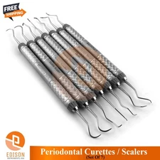 7Pcs Periodontal Curettes / Scalers Set Dental Gracey Hygienist Pick Instruments