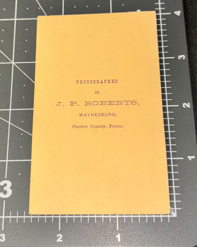 1870s Waynesburg PA Man Hat J. P. Roberts Photographer Studio Antique