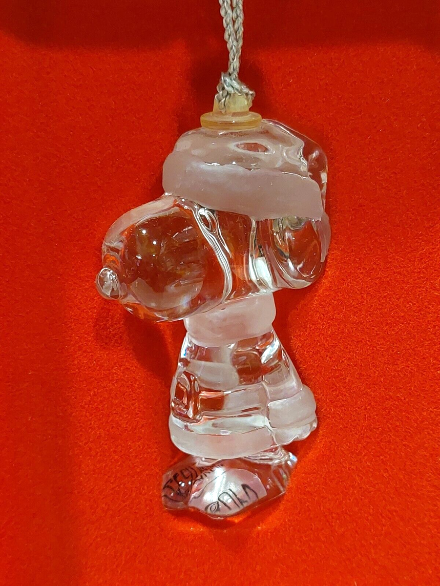 LENOX Crystal SNOOPY SANTA Christmas ORNAMENT --- Peanuts --- NEW