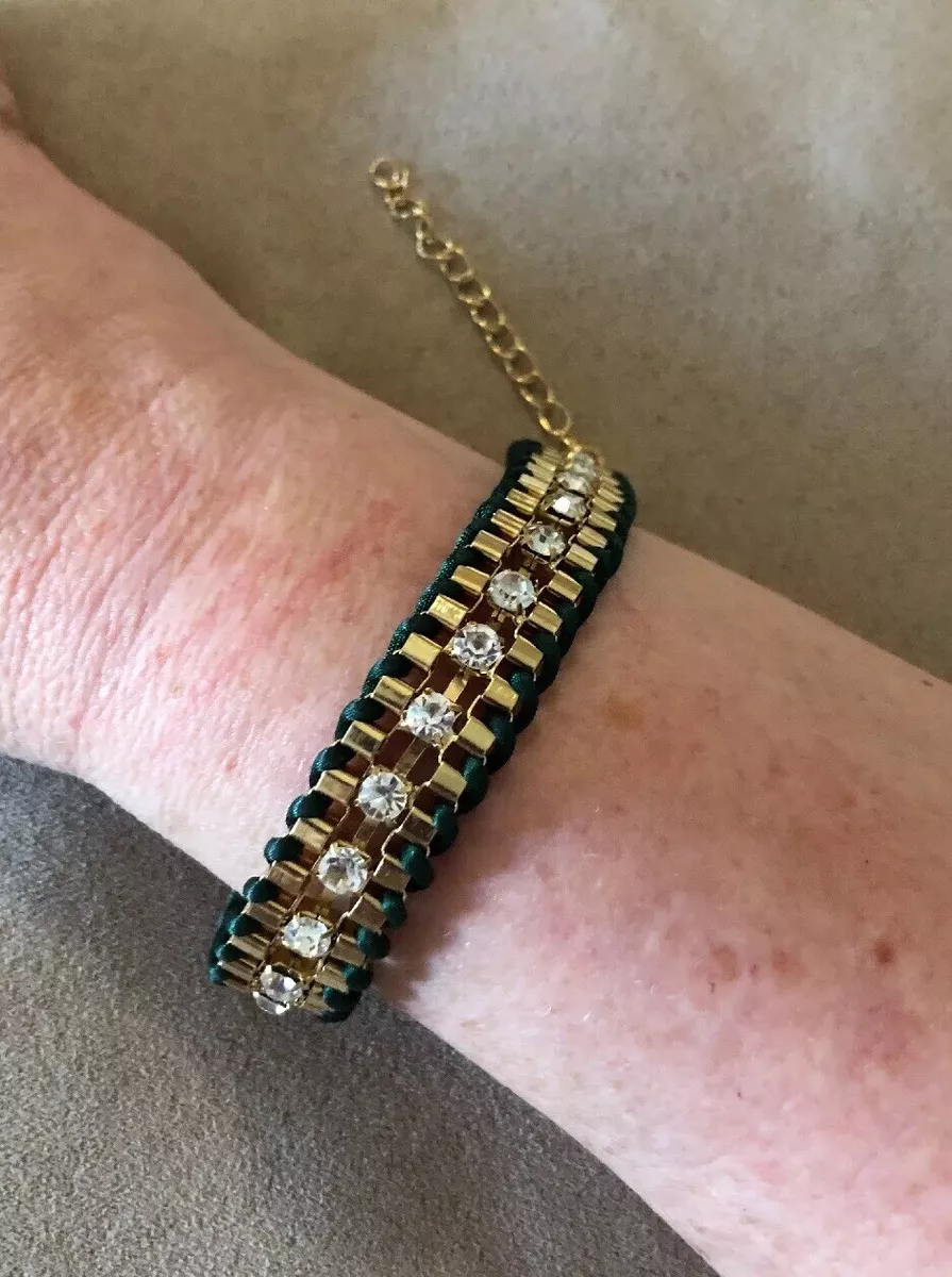 Green shop ribbon bracelet