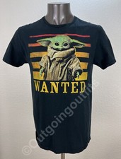 Star Wars The Mandalorian Wanted Baby Yoda Men's Black T-Shirt Size L 42/44 