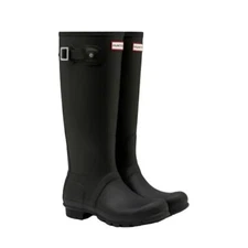 Hunter Rain Boots Woman's 8 Original Tall Matte Black Rainboots Shoes Waterproof