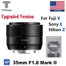 US TTArtisan Auto Focus 35mm F1.8 Mark II AF Lens Fr Fuji X Sony E Nikon Z Mount