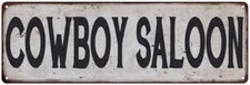 COWBOY SALOON Vintage Look Rustic Metal Sign Chic Retro 106180035128