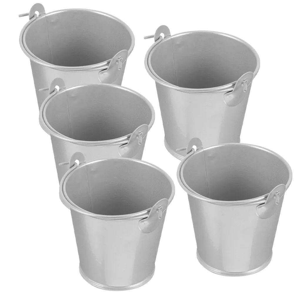 5pcs mini tin bucket Farmhouse Portable Rustic Party Decor Metal Bucket Small