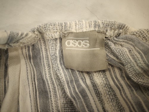ASOS black and white striped cotton maxi sundress size 12 - Picture 7 of 11