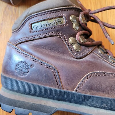 Timberland 9 Brown Leather EURO Hiker Hiking Work Boots Waterproof