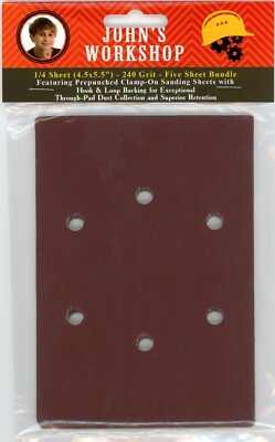 Drill Master 61509 - 1/4 Sheet - 5 Sandpaper Bundles - Available in 17 Grits