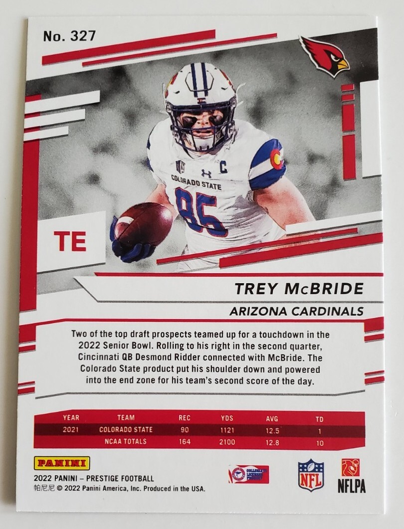 2022 Panini Prestige Xtra Points Trey McBride Arizona Cardinals
