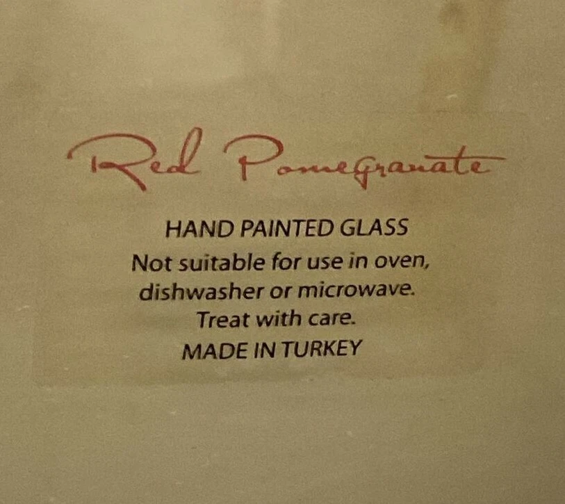 Red Pomegranate Rabat Large Plate Smoke Luster with Cover 9-Inch NewOpen Box - Image 3 of 4