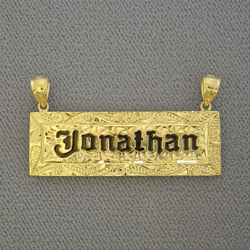 Solid 14k Yellow Gold Name Pendant 