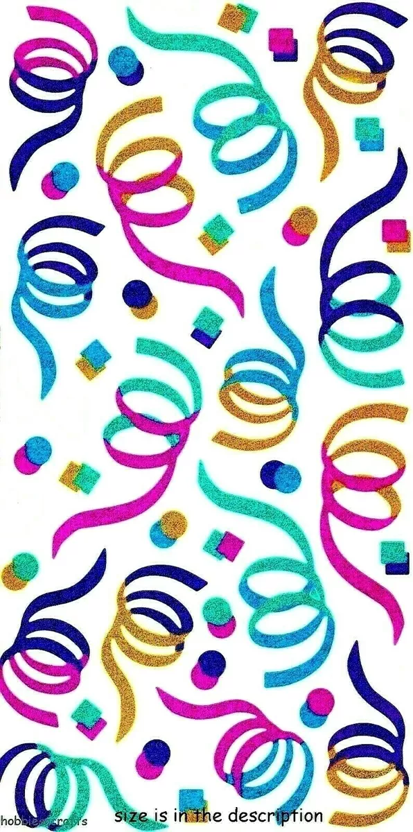 METALLIC CONFETTI Sticko Stickers Party Streamers & Swirls 39 Stickers