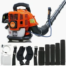 2 Stroke/4 Stroke Backpack Leaf Blower Gas Powered Snow Blower 75.6CC 706CFM
