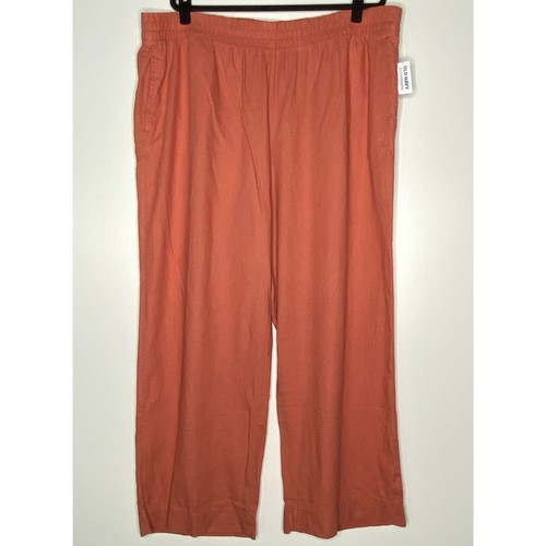 New Old Navy High-Waisted Linen-Blend Wide-Leg Pants Women's Plus Size 2X