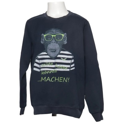 Trigema, Sweatshirt, Größe: 140, Blau, Print, Unisex (Kinder) #1aN