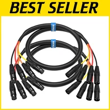 Premium 4-Channel XLR Snake Cable 3.3FT 2-Pack for Flawless Audio Performance
