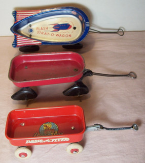 1930's FLASH STRAT O WAGON RADIO FLYER WYANDOTTE WAGON 3 ORIGINAL ANTIQUE TOYS
