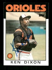 1986 Topps 198 Ken Dixon signed auto autograph  clean blue sharpie ASC BXCP58