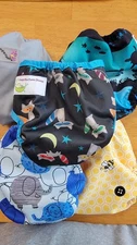 5 Cloth Diaper Covers, Selection Of Brands NICKS, RUMPAROOZ, SWEETPEA, BLUEBERRY