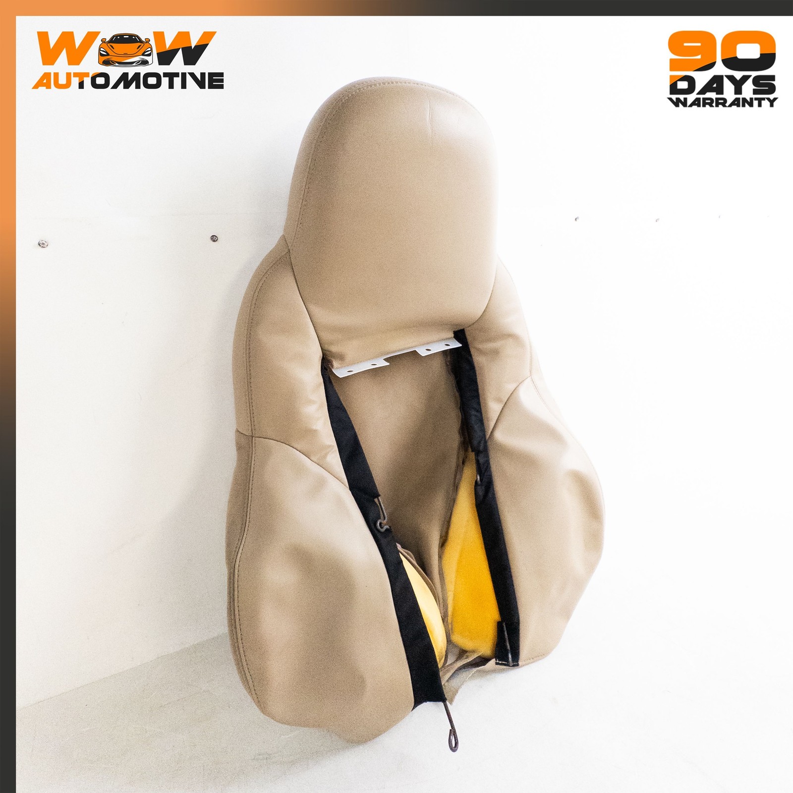 06-10 CHEVROLET CORVETTE C6 FRONT LEFT TOP UPPER SEAT CUSHION LEATHER BEIGE OEM