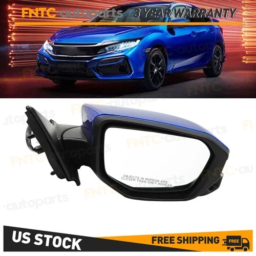 Blue Side Mirror W/Camera Heated 11Pin Right For Honda Civic 2016 2017 2018-2020