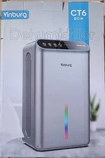 Vinburg CT6 80 W Dehumidifier ,with a stylish. frosted black finish. 