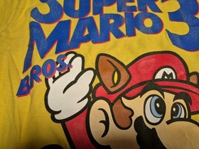 Youth Large Super Mario Bros. 3 Y2K  Distressed Nes Video Game Cover Tee Shirt