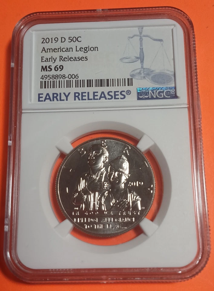 2019-D 50C AMERICAN LEGION 100TH ANNIVERSARY HALF DOLLAR NGC MS69 EARLY RELEASE - Image 4 of 4