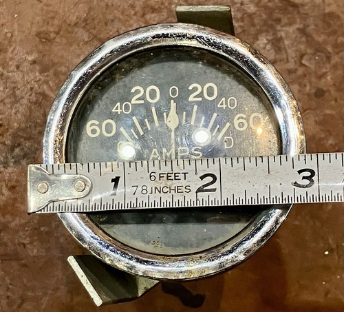 Vintage Stewart Warner • Smooth Bezel Curved Glass Tulip • 2 5/8" 60 Amp Gauge - Picture 13 of 13