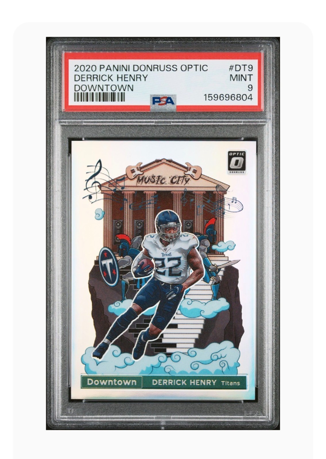 Derrick Henry #DT-9 Football Cards 2020 Panini Donruss Optic Downtown trading card — raw and PSA graded price guide