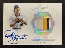 2025 Panini Flawless Robin Yount Patch On-Card Auto /25 Game Worn 3-Color Patch
