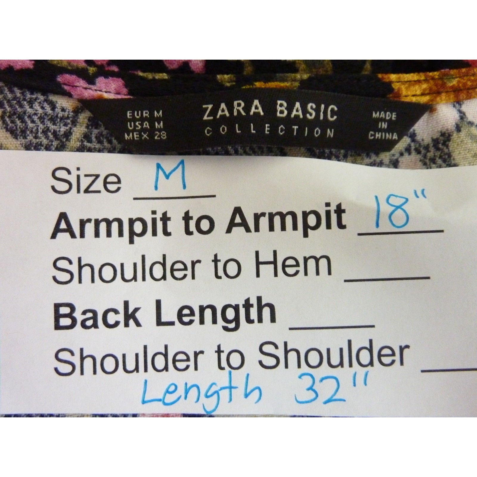 Zara Black Floral V Neck Shift Boho Dress M thumbnail 5