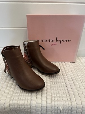 Nanette Lepore Girls Embroidered Short Boots Size 13