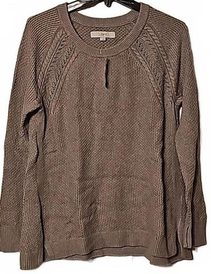 LOFT Taupe Knit Sweater Size L, NWT