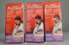3X Infants' Tylenol Acetaminophen 160mg Grape Oral Suspension 2 oz each 4/2026