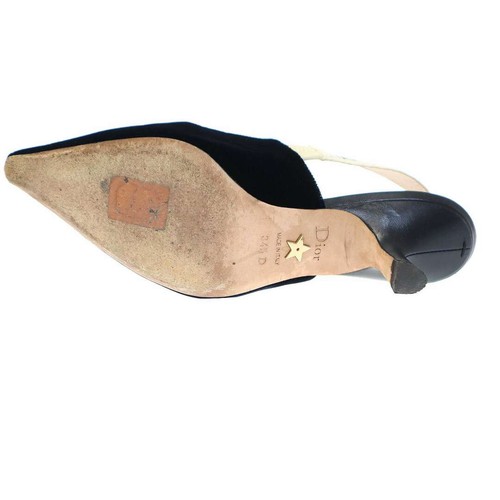 Dior J'ADIOR Logo Strap Velvet PUMPS KDC200VLRS56B Deep Blue 34 1 2 Used MESC-0 - Picture 4 of 10