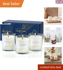 Elegant Scented Candle Gift Set with Lavender, Peony & Wild Berry - 75 Hour Burn