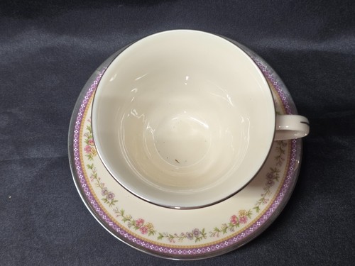 LENOX Coffee / Tea Cup & Sauer AMETHYST Platinum Trim, Purple Band - Set Of 6 - Picture 6 of 8