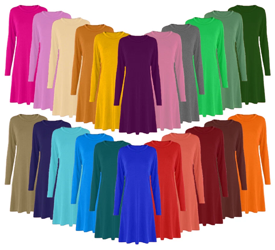 Plain top swing dress